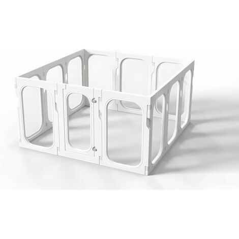 Parc en acrylique transparent pour chien de 65 cm pour intérieur et extérieur, enclos portable et robuste pour chiens de petite et moyenne taille – 10 panneaux