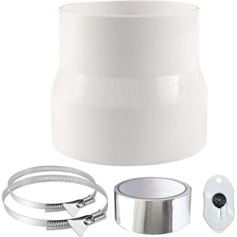 Reduzierstück Réducteur de Conduits en ABS 115mm à 100mm en ABS Avec 2 colliers en acier inoxydable Réduction de Ventilation pour Extracteur D'Air Conduit de Ventilation (1/5)