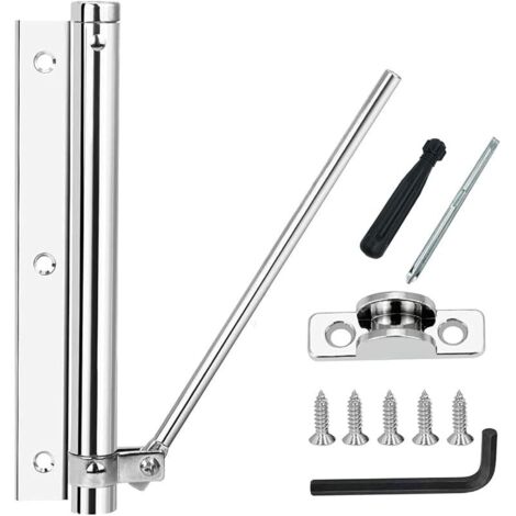 Ferme Porte Automatique Ferme-Porte à Ressort Réglable Ferme-Portes Acier Inoxydable Fermeture Porte Automatique Léger et Solide pour Chambre Bureau Maison Hôtel (Max 80kg) (Silber) (1/5)