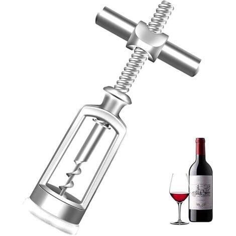 ouvre-bouteille de vin ouvre-bouteille en alliage de zinc tire-bouchon cloche, couteau de serveur croisé à vis utilisé pour les vins de liège tels que le vin rouge ouvert et le vin blanc sec (1/5)