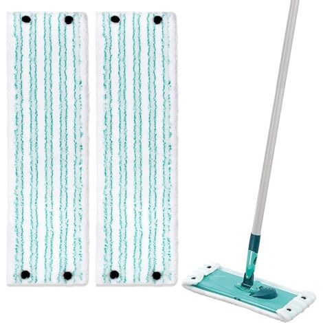 2 Pièces Housse de Serpillière pour Leifhat Clean Twist M Micro Duo 33x15cm - Housse de Rechange en Microfibres Avec Système de Clic - Nettoyante et Absorbante pour Tous Types de Sol (1/5)
