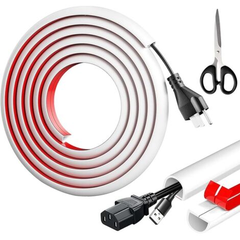 3m Auto-adhésif Cache Cable 15mmx10mm Mini Goulottes de Câbles Demi-Rond Cache Cable Goulotte PVC Auto-adhésif Goulotte Passe Cable Autocollante Flexible pour Maison Bureau (1/5)