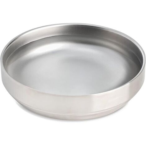 Gamelle pour chat en acier inoxydable, large et peu profonde, bol d'eau pour chat, largeur du bol 15 cm, adapté aux moustaches (1/5)