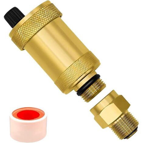 Purgeur d'air Automatique Rapide 3/8" Laiton Brut Purgeur d'air Miniature Chauffage Automatique Purgeur d'air en Laiton Forme étroite, avec vanne de Montage (1/5)