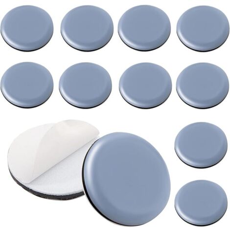 12 Pièces Patins pour Meubles Rond Ø 40 mm Patins Adhésifs Teflon PTFE Protègent Efficacement Déplacer Patins Pieds de Table Patins Autocollants pour Chaises Sols Tapis Meubles Lourds