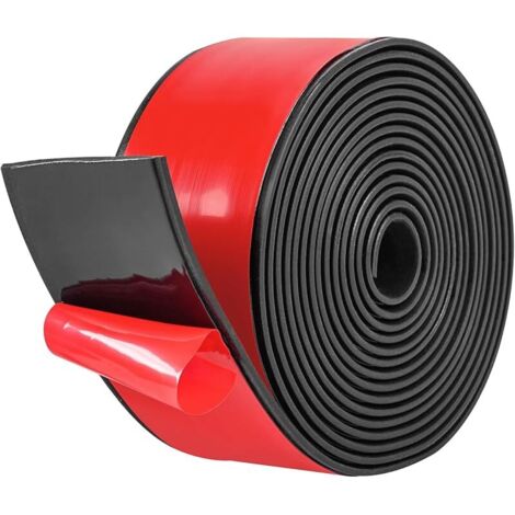 Bande Caoutchouc Adhesif 40mm2mm3m Autocollantes Rouleau Caoutchouc Plaque pour Joints Protection De Sol Anti-Vibration Antidérapant (50mm(B) x2mm(D) x3m(L))