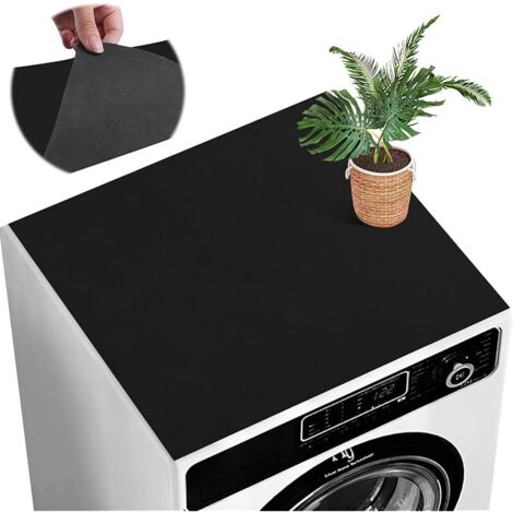 Housse Machine a Laver Dessus Tapis Lave Linge 60x60cm Couverture de Protection Antidérapant Tapis Couvre Seche Linge Impermeable pour Buanderie Plan de Travail de Cuisine (Noir)