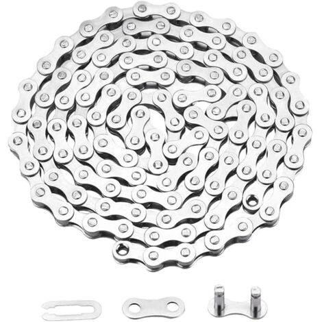 Chaîne de Vélo 1 Vitesse, Chaîne VTT de 1/2 X 1/8 Inch 114 Maillons (1/5)
