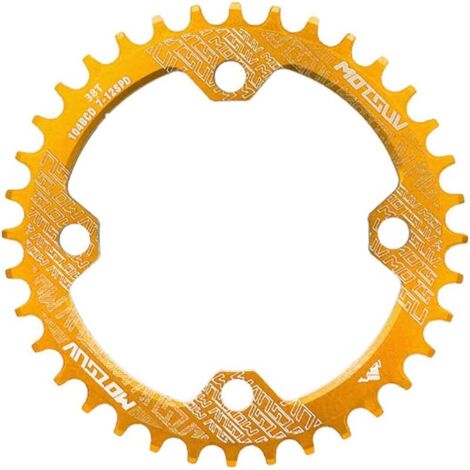 104 BCD 38T Plateau simple de vélo étroit et large, rond (doré) (1/5)