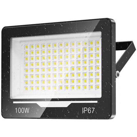 Spot Projecteur LED Extérieur 100W 1 Pièce - 10000LM 6500K Blanc Froid Lampe Phare LED Exterieur IP67 Etanche Eclairage Extérieur pour Terrasse,Jardin