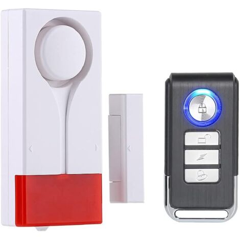 Alarme De Porte Fenêtre Ouverte, Télécommande sans Fil Capteur Magnétique Carillon Antivol Sécurité à Domicile Bricolage Protection pour Maison Appartement Garage Sécurité (1/5)