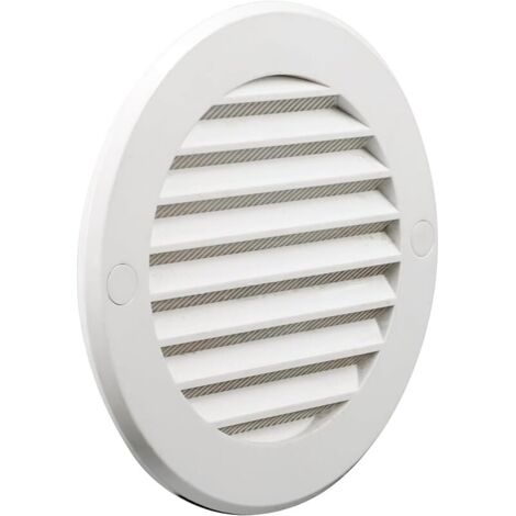 Grille de ventilation en plastique - Protection contre les insectes, blanc, système de ventilation: Ø100 mm (1/5)