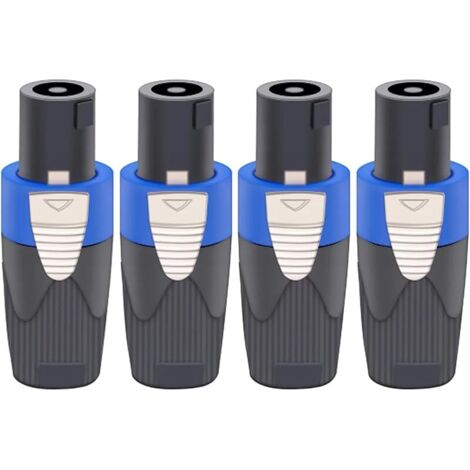 4 pcs connecteurs speakon,adaptés aux nl4fx speakon prise connecteurs câbles speakon,convertisseur 4 broches femelle vers nl4fc mâle,prise nl2fx 4 pôles pour haut-parleurs powercon twist lock (1/5)