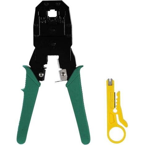 Cat5e Cat6 Cat6e RJ11 Couteau à Dénuder à Sertir,Outil de Sertissage de Coupe à Dénuder Multifonctionnel pour Câble Réseau Ethernet (1/5)