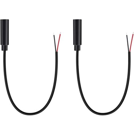 2 pièces 3,5 mm 2 pôles prise femelle à l'extrémité ouverte du fil nu, 0,25 m ts mono 1/8" câble de connecteur femelle (1/5)