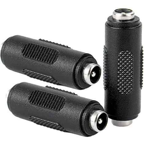 3 Pcs DC Connecteur d'alimentation Femelle à Femelle de 5.5x2.1mm, Adaptateur de coupleur Femelle à Femelle pour CCTV (1/5)