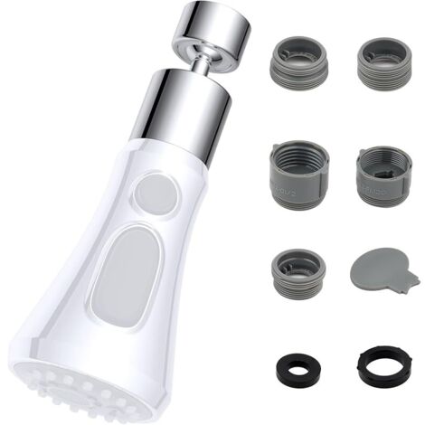 Adaptateur de robinet, FM22-G1/2 Adaptateur de douchette de robinet de cuisine avec 5 adaptateurs en plastique, Adaptateur de robinet européen/UK (1/5)