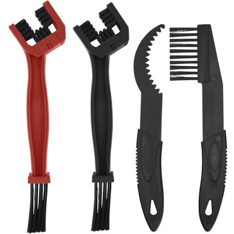 4 Pièces Kit Outils de Brosse de Nettoyage de Chaînes de Moto Vélo, Brosse de Nettoyage pour Chaînes Vitesses de VTT Vélos Motos (1/5)