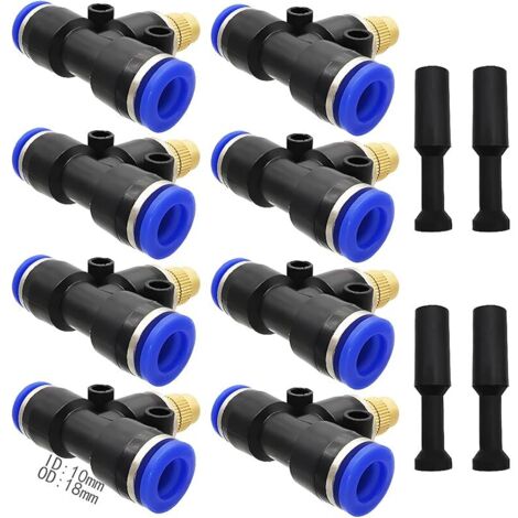 Buse Arrosage, 8 pièces buse de brumisation en laiton connectez 10 mm tube + 4 pièces blocage pour la désinfection, la réduction de la poussière, le refroidissement, l'humidification (1/5)
