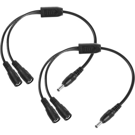 DC Y Splitter Cable 2PCS 12V DC 3.5mm x 1.35mm 1 mâle vers 2 Femelles Câble Adaptateur pour caméra de sécurité CCTV, DVR, HDVD, LED Strip Light(1FT/30CM) (1/5)