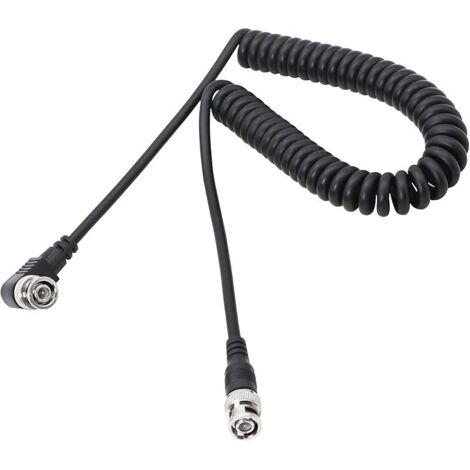 Câble BNC 3G / HD SDI Câble enroulé BNC Adaptateur de connecteur d'extension BNC à angle droit, adapté aux systèmes de vidéosurveillance des caméras de sécurité vidéo et des oscilloscopes (1/5)