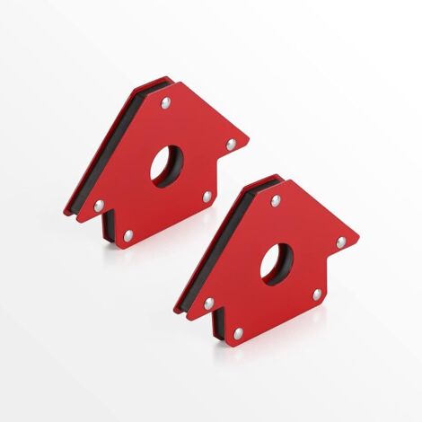 2pcs Positionneur de Soudage Magnétique Force de Traction 11KG, Angles Aimantés 45°, 90°, 135°, Équerre Aimanté pour Soudure Rouge, Arrow Welding Magnet (1/5)