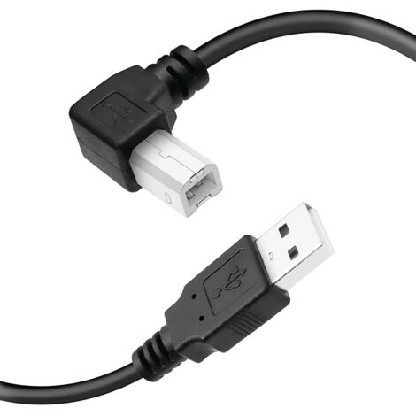 Câble d'imprimante USB 2.0 A mâle vers B mâle 1,5 m avec impression haute vitesse 480 Mbps, noir (angle gauche) (1/5)