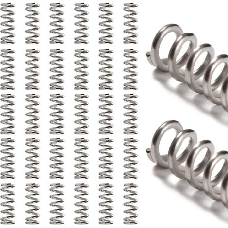 30 Pièces 1.2 7 20 mm Ressorts Compression, Ressort de Compression en Acier Inoxydable, Ressorts Hélicoïdaux Compressés en Acier Inoxydable, pour Réparations
