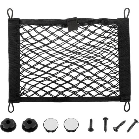 35x25CM Universal Filet de Rangement de Coffre Voiture avec vis et Crochets pour Les Véhicules Utilitaires, Camping-Cars, Mobil Homes, Caravanes, Bateaux(1 Pièces)