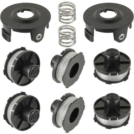 Lot de 6 Bobines de fil pour Makita 196146-9/195858-1, Long: 8m, Ø1,60 mm pour Akku 18 V DUR181Z, DUR181RF, DUR181RF, DUR181 (6 Bobine+2 Capuchon+2 Ressort)