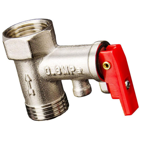 Roleader – Soupape de décharge de pression pour chauffe-eau électrique – Laiton nickelé – Fonction anti-retour – Compatible avec chauffe-eau standards (1/5)