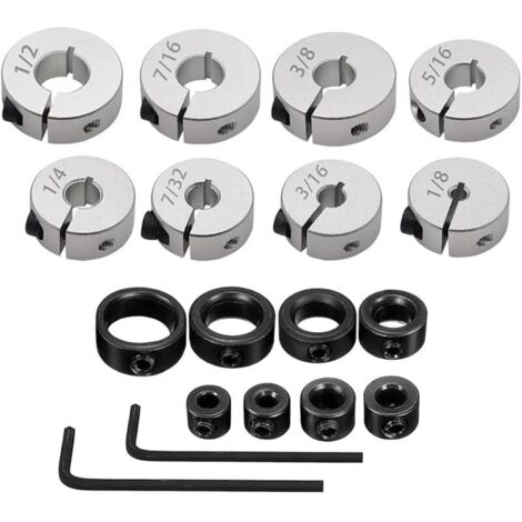 Kit de butée de profondeur de 16 pièces, kit de bagues de butée de profondeur, limiteur de profondeur réglable, bague de limitation de profondeur, butée de profondeur pour perceuse, avec (1/5)