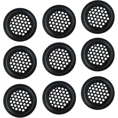 10 Pièces Grille de Ventilation Noire, Couverture de la Grille 19mm, Acier Inoxydable Mailles de Ventilation, Couvercle D'aération pour Armoires, Bibliothèques, Meubles à Chaussures (1/5)