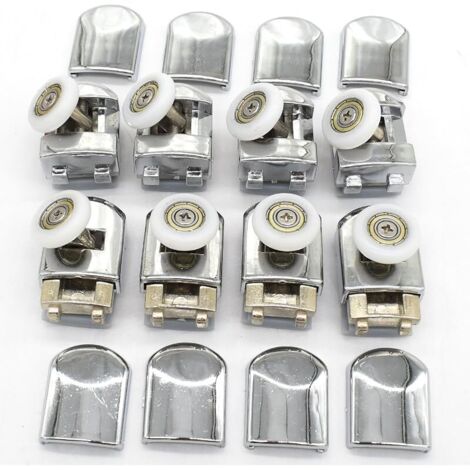 Lot de 8 roulettes simples de rechange pour porte de douche Diamètre de 23 mm (1/5)