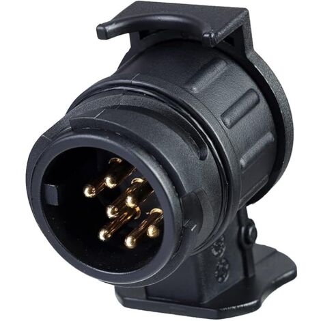 Adaptateur Remorquage 13 Broches vers 7 Broches, Adaptateur Prise Remorque Attelage, Connecteur Convertisseur Prise Remorque Étanche 12V, pour Caravane Camion RV Voitures Bateau (1/5)