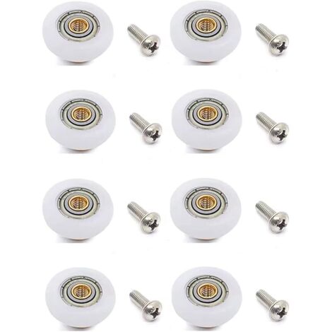 Lot de 8 rouleaux de porte de douche en acier inoxydable de 19 mm de diamètre (1/5)