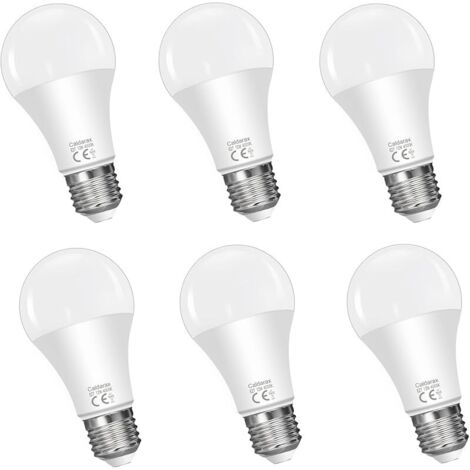 Lot de 6 Ampoule LED E27 12W Blanc Neutre 4000K, Équivalent 100W Incandescence, 1200lm, Ampoule Edison A60 Gros Culot à Vis, AC 175V-265V, No Dimmable, pour le Lampadaire, l'applique Murale