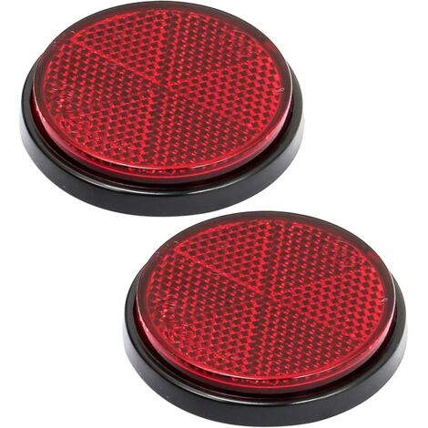 2X Catadioptre Rouge Rond Adhesif Catadioptre pour Vehicule Réflecteur Remorque Signalisation (1/5)