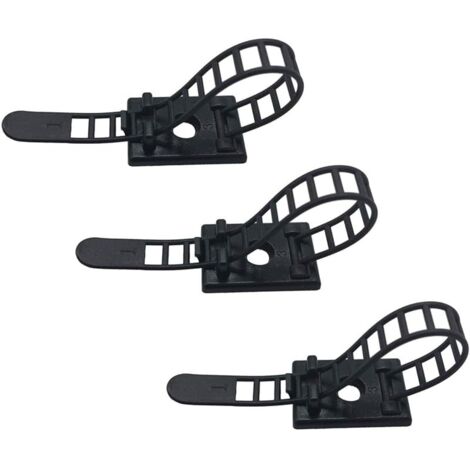 Lot de 25 clips pour câbles adhésifs avec vis en option - Attaches de gestion des câbles réglables et réutilisables - Serre-câbles robustes pour organisation à domicile bureau et bricolage (1/5)