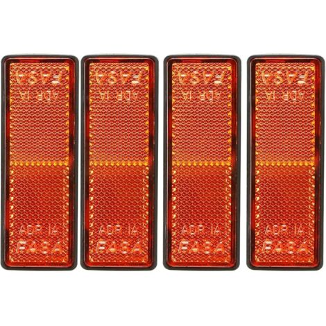 4X Catadioptre Orange Rectangulaire Adhesif Catadioptre pour Vehicule Réflecteur Remorque Signalisation (1/4)