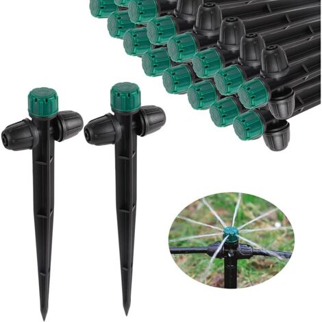 Lot De 30 éMetteurs D'Irrigation Pour Tuyau D'Arrosage De 1/4", RéGlable à 360 °, Goutte-à-Goutte Sur Piquet De 6,5" Pour SystèMe D'Irrigation De Jardin