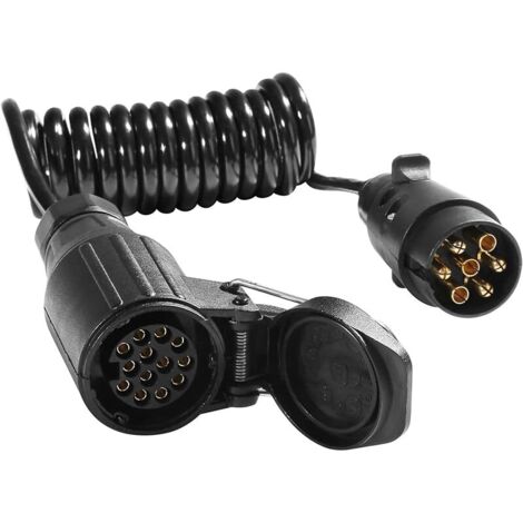 Câble Extension de Remorque,Rallonge Remorque 7 vers 13 Broches 12v 1.8m,Faisceau Câble Adaptateur Remorque Précâblé mit Prise 7 Broche Male et 13 Broche Femelle, Convertisseur 7 vers 13 (1/5)