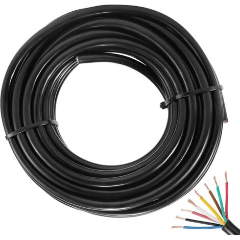 Câble FLRYY 8 Fils 7x0,5 mm²+1x1 mm² 12V 24V - Extension pour Voiture, Remorque, Caravane - 10M Rond (1/4)