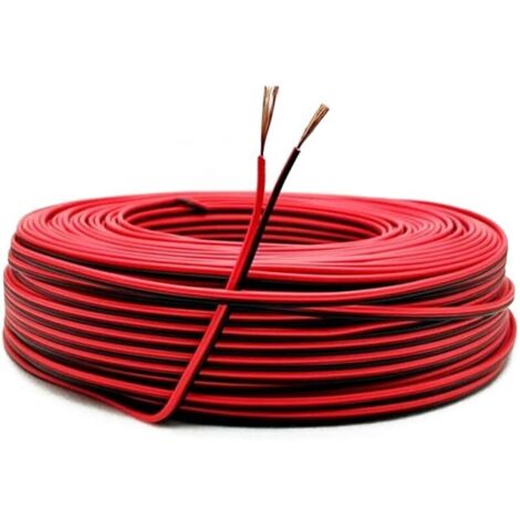22AWG Cable Electrique Souple,0,33mm2 Fil de Cuivre Étamé,Fil Electrique en PVC à 2 Conducteurs pour Bande Lumineuse à LED/DIY 20 Mètres(10 Mètres de Noir+10 Mètres de Rouge)