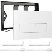 Plaque de Commande WC, Compatible avec Geberit Sigma 01/20/21/30/40/50, UP300 et UP320, avec Double Chasse, avec Leviers de Chasse et d'un Cadre d'Installation (Blanc)
