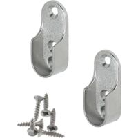 Support de tube d'armoire ovale Support pour barre de penderie Armoire 30 x 15 mm OVA 2 pièces - Support de barre de penderie en métal pour barre ovale Acier nickelé Penderie