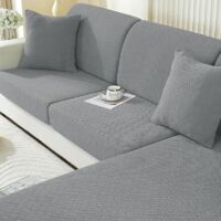 Housse Assise Canapé Extensible, Housse De Coussin Canapé, Universelle Housse Coussin Canape, Protection Meubles Couvre pour Canapé Antidérapante Couverture Canape (2 Place, Gris Clair)