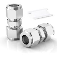 2 pièces 8mm OD x 8mm OD 304 raccord de tuyau de compression en acier inoxydable, Heay Duty 304 raccord de compression en acier inoxydable