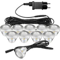 Spots LED Encastrable Extérieur, lot de 10 spots encastrables au sol LED, blanc chaud, étanche IP67, spots encastrables pour terrasse, extérieur, intérieur, escalier