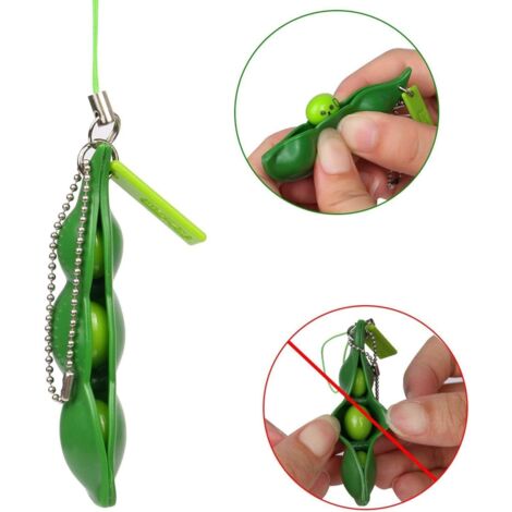 Toys, 5 PCS Porte-clé De Haricot Pois Jouet Pression Ejecté Drôle
